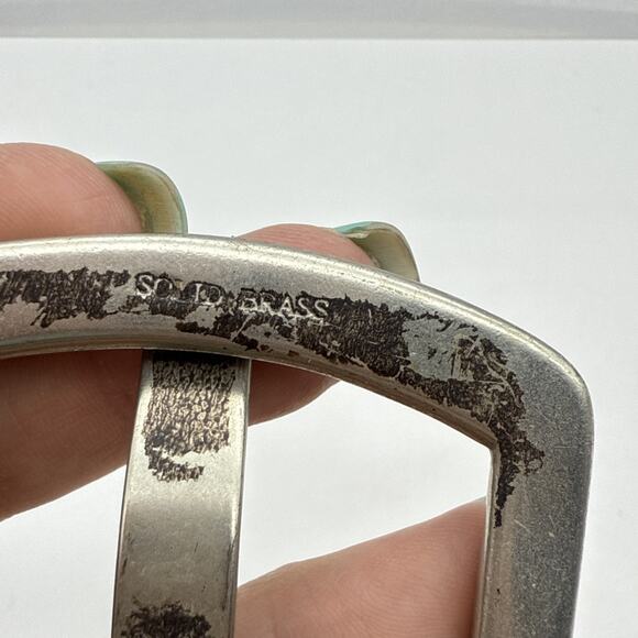 Item is SOLD Vintage Y2K Abercrombie & Fitch Brown Leather Belt Solid Brass - Picture 6 of 9